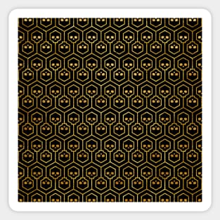 Art Deco Gold Foil Skulls Sticker